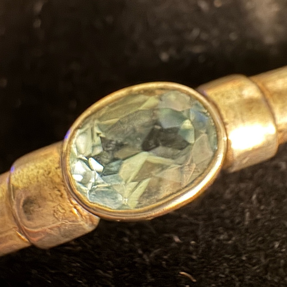 Sterling Silver and Blue Aquamarine Glass Stone Bracelet